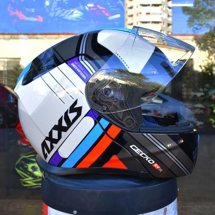 Capacete Masculino Axxis Gecko SV Robocop Epic B7 Azul Moto