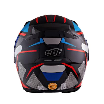 Imagem de Capacete Masculino Ebf Azul Mais Viseira Camaleão e Adesivo Preto