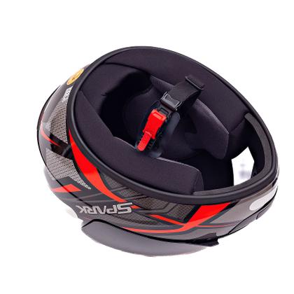 Imagem de Capacete Masculino Ebf Spider Vermelho Mais Viseira Cristal 2.2mm