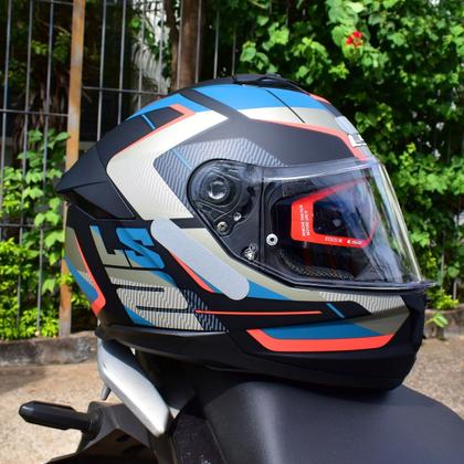 Imagem de Capacete Masculino LS2 FF808 Road Azul Bicomposto Moto
