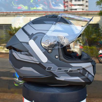 Imagem de Capacete Masculino LS2 FF808 Shadow Cinza Bicomposto Moto