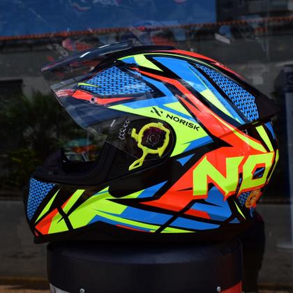 Imagem de Capacete Masculino Norisk Razor Sharp Amarelo Moto Fechado