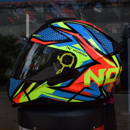 Imagem de Capacete Masculino Norisk Razor Sharp Amarelo Moto Fechado