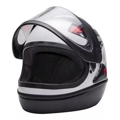 Imagem de Capacete Masculino San Marino Automático Branco Mais Viseira Extra Cristal 2.2