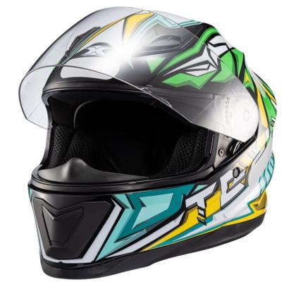 Imagem de Capacete Masculino Texx Hawk Genesis Verde Moto Fechado