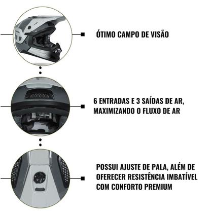 Imagem de Capacete Mattos Racing Echoes Cinza/Branco Trilha Enduro Motocross