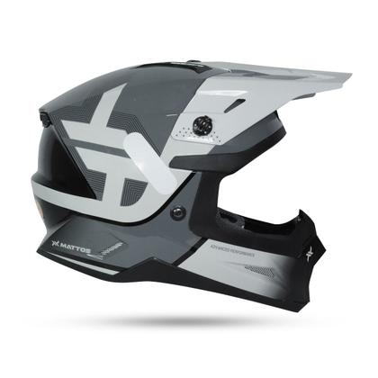 Imagem de Capacete Mattos Racing Echoes Cinza/Branco Trilha Enduro Motocross