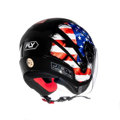 Imagem de Capacete Moto Aberto Fly Jet Nations Bandeira