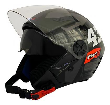 Imagem de Capacete Moto Aberto Fw3 X Open Up 43 Tam56 Viseira Cristal Óculos Interno Fumê ABS Grafite -Fw3