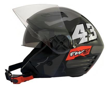 Imagem de Capacete Moto Aberto Fw3 X Open Up 43 Tam56 Viseira Cristal Óculos Interno Fumê ABS Grafite -Fw3