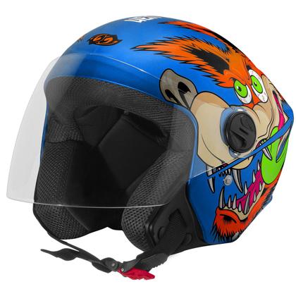 Imagem de Capacete Moto Aberto Personalizado New Liberty 3 Coyote Pro Tork Fosco Lobo