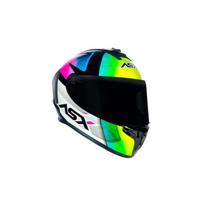 Imagem de CAPACETE MOTO ASX DRAKEN STRIKER Gloss Preto/Amarelo/Rosa (Black/Yellow/Pink)