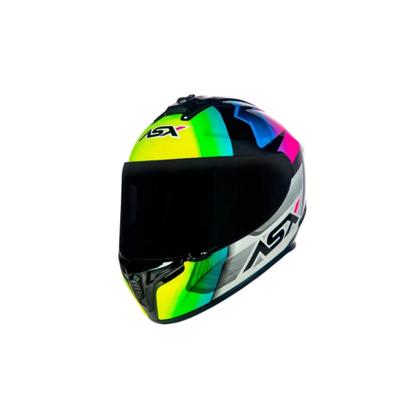 Imagem de CAPACETE MOTO ASX DRAKEN STRIKER Gloss Preto/Amarelo/Rosa (Black/Yellow/Pink)