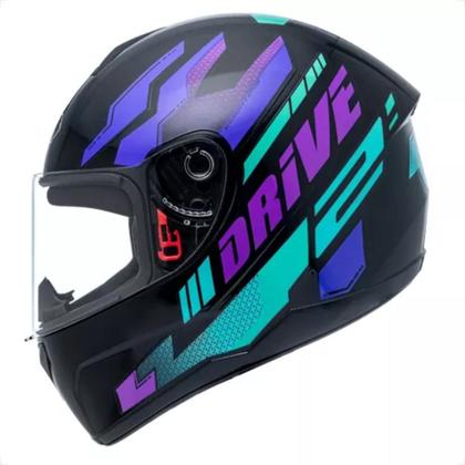 Imagem de Capacete Moto Fechado Fly Drive 2 Atitude Roxo Mais Viseira Fumê Escura