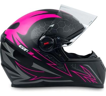 Imagem de Capacete Moto Fechado FW3 GT2 com Viseira e Narigueira Cor:Preto Fosco/Rosa/PrataTamanho:60
