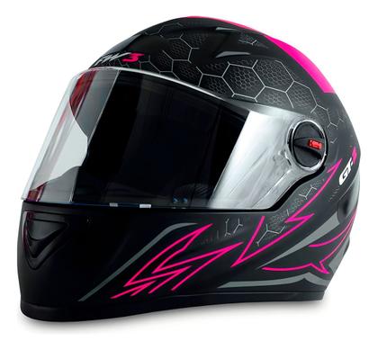 Imagem de Capacete Moto Fechado FW3 GT2 com Viseira e Narigueira Cor:Preto Fosco/Rosa/PrataTamanho:60