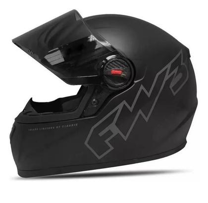 Imagem de Capacete Moto Fechado Gt Classic Preto Fosco Fw3+ Viseira 60