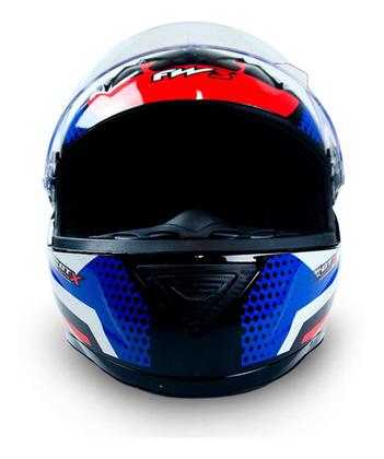 Imagem de Capacete Moto Fechado GTN Super Viseira Cristal Azul/Branco Brilhante Inmetro Tamanho 60 - FW3