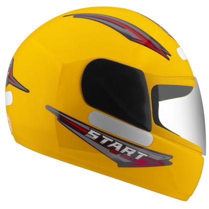 Imagem de Capacete Moto Fechado Mixs Start Feminino Masculino Viseira Cristal