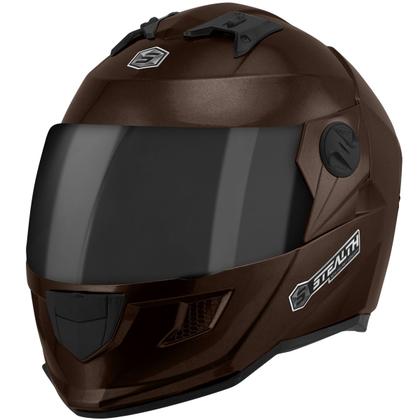 Imagem de Capacete Moto Fechado Pro Tork Stealth Solid Brilhante Viseira Fumê Segurança Conforto Proteção Resistência Masculino Feminino