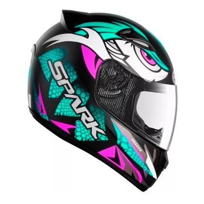 Imagem de Capacete Moto Fechado Spark Dragon Preto Tifany Fosco Feminino e Masculino Motoqueiro - EBF