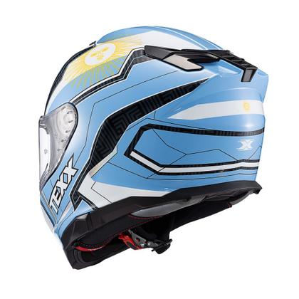 Imagem de Capacete Moto Fechado Texx Kaiman Flag Argentina Oculos