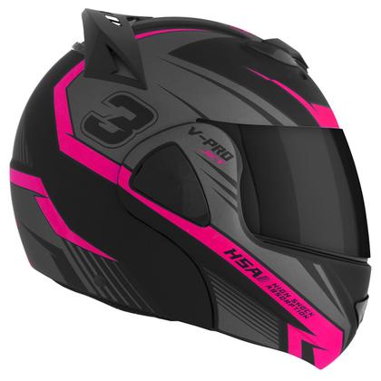 Imagem de Capacete Moto Fechado V-Pro Jet 3 Viseira Fumê Pro Tork Feminino Masculino Conforto Segurança Estilo