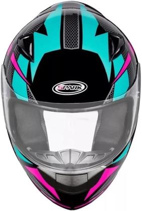Imagem de Capacete Moto Feminino Ebf Esportivo New Spark Flash Preto Tifany