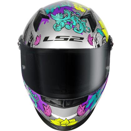 Imagem de Capacete Moto Feminino Ls2 Ff358 Dreamcatcher Silver Yellow