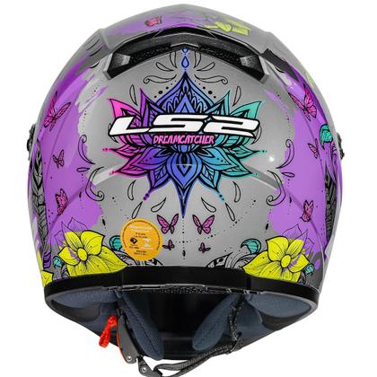 Imagem de Capacete Moto Feminino Ls2 Ff358 Dreamcatcher Silver Yellow