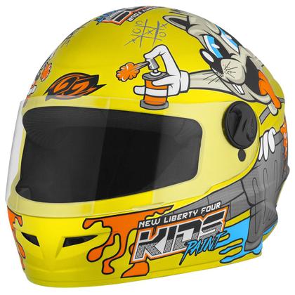 Imagem de Capacete Moto Infantil Fechado Pro Tork New Liberty Four Kids Paint Fosco Personalizado 4 Rabiscado