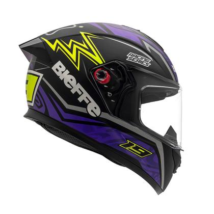 Imagem de Capacete Moto Masculino Bieffe B12 Qtr Roxo Viseira Prata