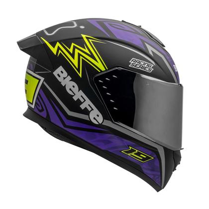 Imagem de Capacete Moto Masculino Bieffe B12 Qtr Roxo Viseira Prata