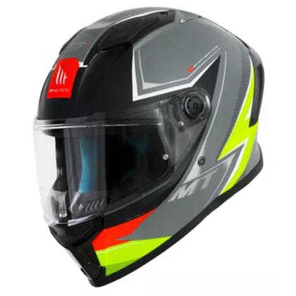 Imagem de Capacete Moto MT Stinger 2 SR C13 Cinza Amarelo Fosco