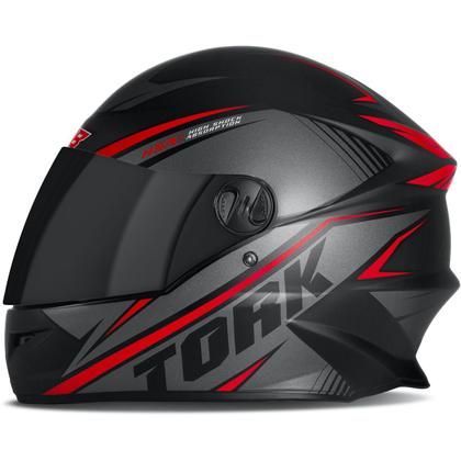 Imagem de Capacete Moto Preto R8 Pro Tork Viseira Fume Diversos Tamanhos + Capa de Chuva Pioneira PVC com Gola