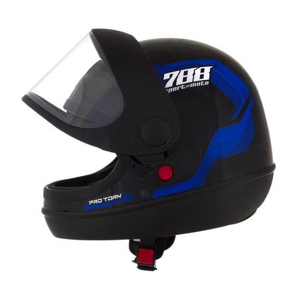 Imagem de Capacete Moto Pro Tork New SM Automático Preto E Azul 788 58