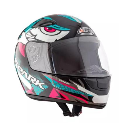 Imagem de Capacete Moto Spark Dragon Tiffany Ebf  Mais Viseira Camaleão