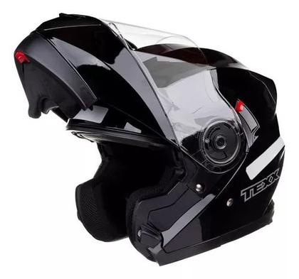 Imagem de Capacete Moto Texx Escamoteavel Gladiator V3 Preto Brilhante