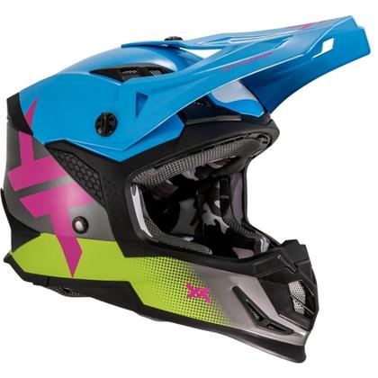 Imagem de Capacete motocross mattos rancing atomic icon azul multicolo