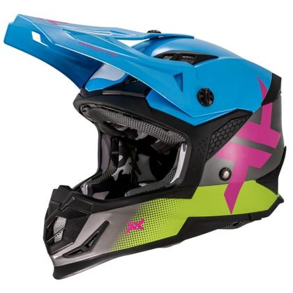 Imagem de Capacete motocross mattos rancing atomic icon azul multicolo