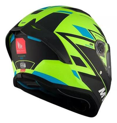 Capacete MT Stinger 2 Zivze C3 Preto e Verde Brilhante - MT