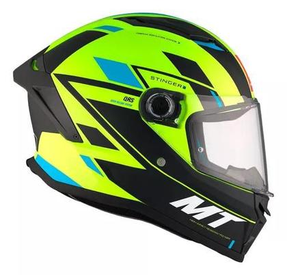 Capacete MT Stinger 2 Zivze C3 Preto e Verde Brilhante - MT