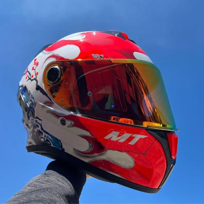 Capacete Mt Targo S Yamanaka 24 Japão A5 + Viseira Vermelha - Mt