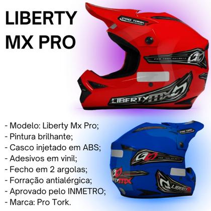 Imagem de Capacete Mx Pro Moto Piloto Estrada Trilha Fechado Motocross Offroad Enduro  PRO TORK