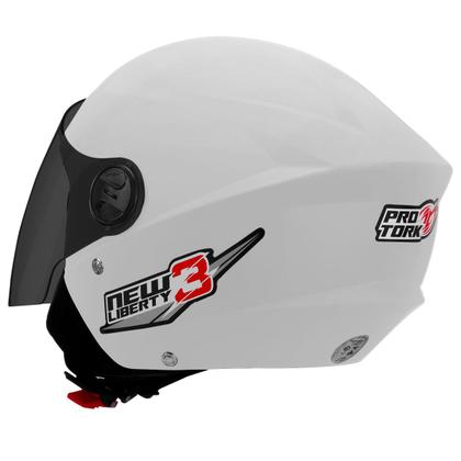 Imagem de Capacete New Liberty 3 Three Viseira Fumê Moto Aberto Pro Tork Segurança Proteção Adulto