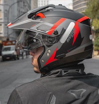 Imagem de Capacete Nolan N70-2x Skyfall Cinza/Preto/Vermelho (57) 60
