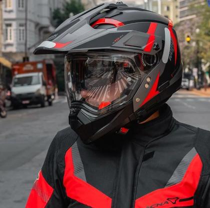 Imagem de Capacete Nolan N70-2x Skyfall Cinza/Preto/Vermelho (57) 60