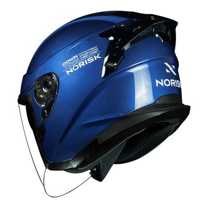 Imagem de Capacete Norisk Aberto Downtown Monocolor Azul Brilhante Com Óculos Interno