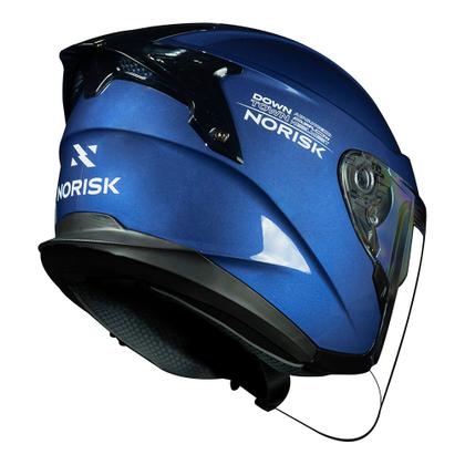 Imagem de Capacete Norisk Aberto Downtown Monocolor Azul Brilhante Com Óculos Interno