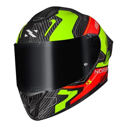 Imagem de Capacete Norisk Carbon R Rider Orange Yellow + Viseira Fume